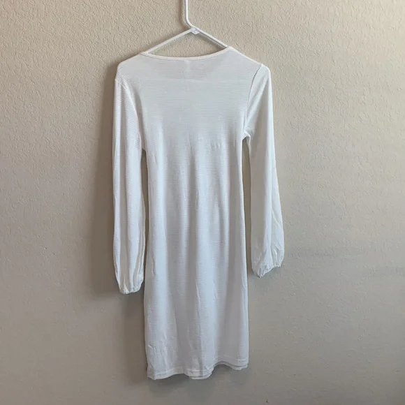 NWT Lionstill Waffle Knit Lantern Sleeve  Mini Dress - Picture 5 of 11